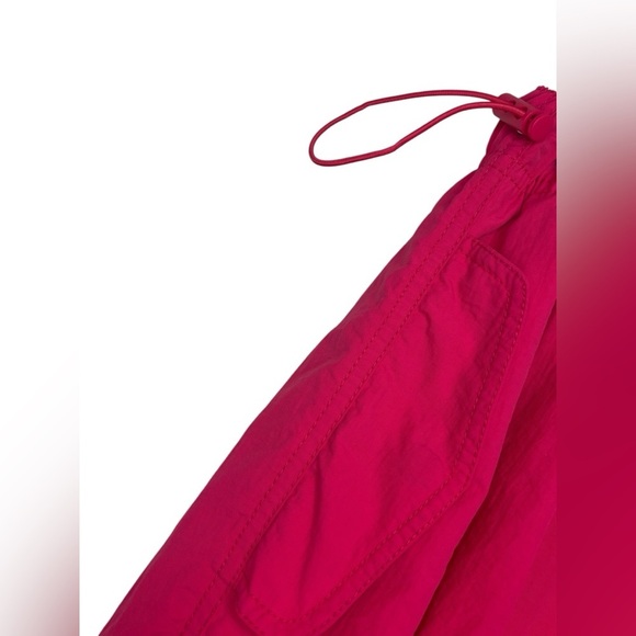 LOVETREE Vibrant Pink Nylon Windbreaker Drawstring Pants, Size L - Picture 4 of 11